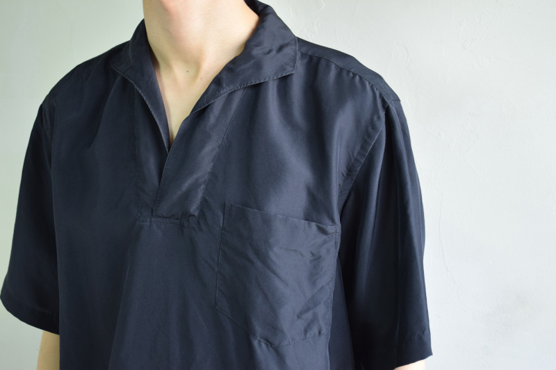 廃盤 COMOLI ベタシャン半袖スキッパーシャツ ネイビー サイズ2 