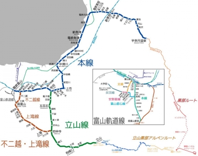 富山地鉄路線図