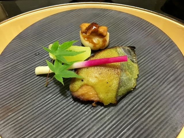 四季彩ホテル湯布院別荘　夕食　鰆木の芽味噌焼き