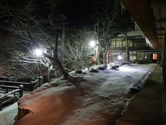 大沢温泉　雪の夜景
