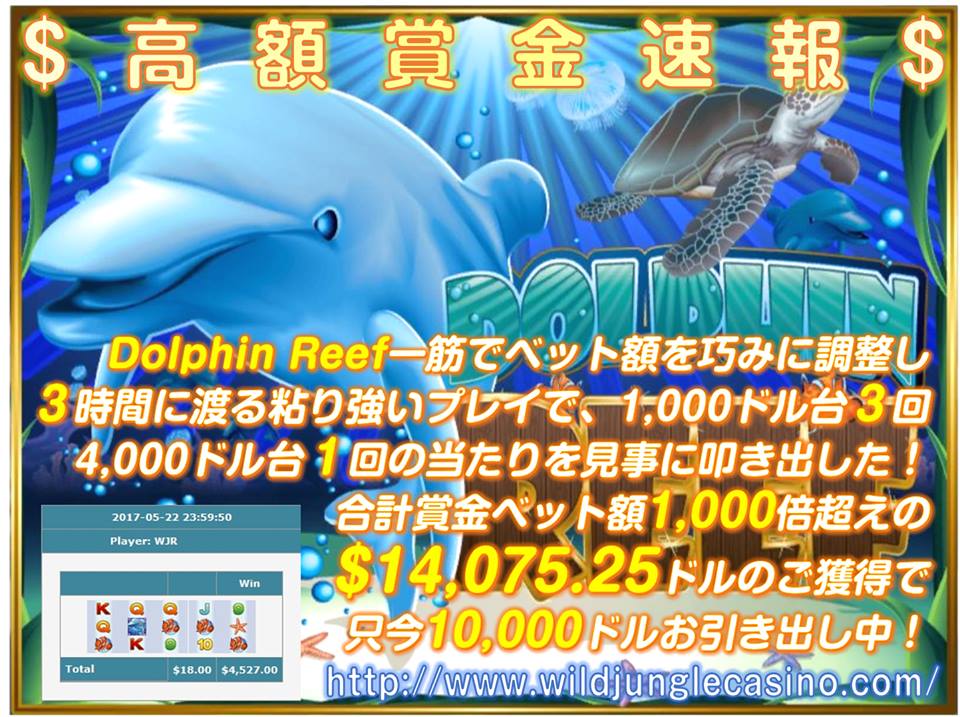 Dolphin Reef　合計賞金額　$14,075.25ドル